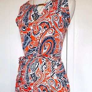 Ann Taylor keyhole paisley jersey dress